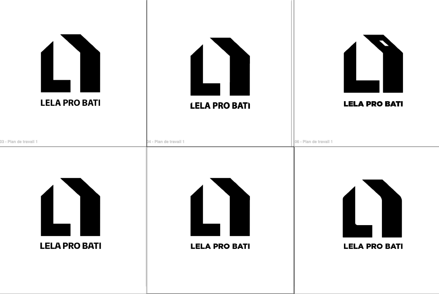 Pistes de logo présentées au client